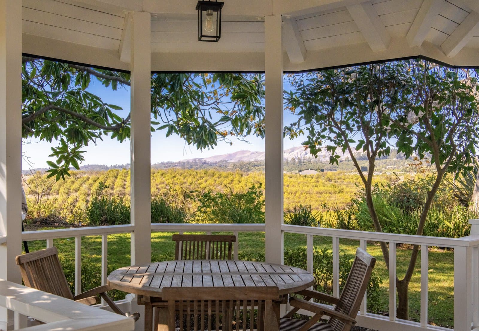 Covered ranch veranda looking over the landscape